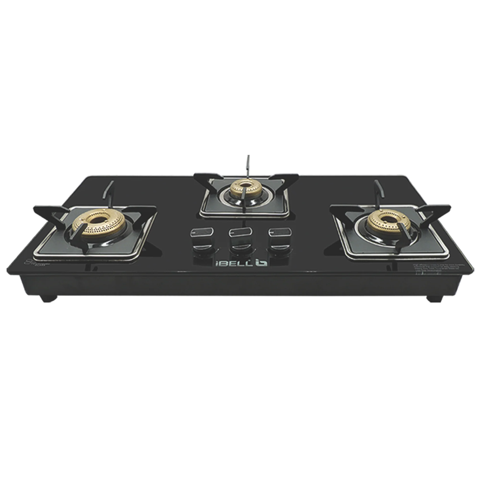iBELL IBL GS8413 HOB 3 Burner Gas Stove – Glass Top Top, ISI Marked, Toughened Pan Support