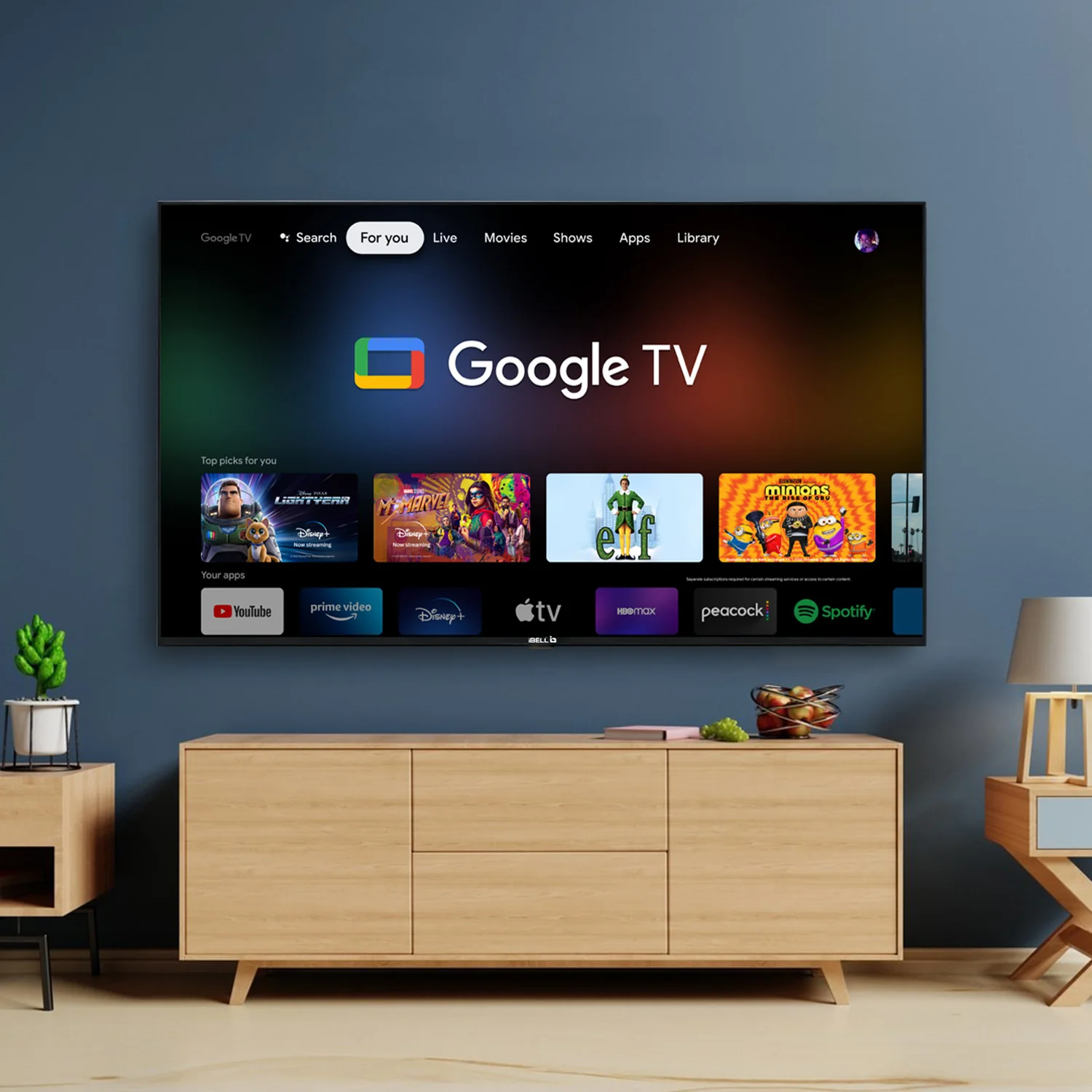 IBELL 109cm (43 inches) Frameless Google LED TV - Full HD, Android 11.0, Smart Features, Crisp Display, Sleek Design (GTV43E, Black) - Image 3