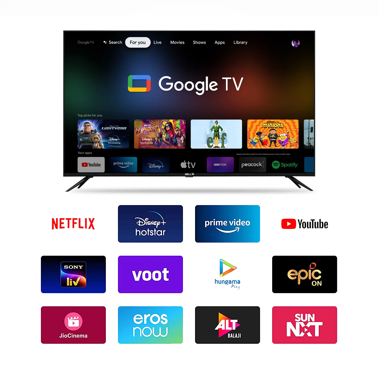 IBELL 80 cm (32 inches) Frameless Series Smart LED Google TV GTV32E (Black) - Image 5