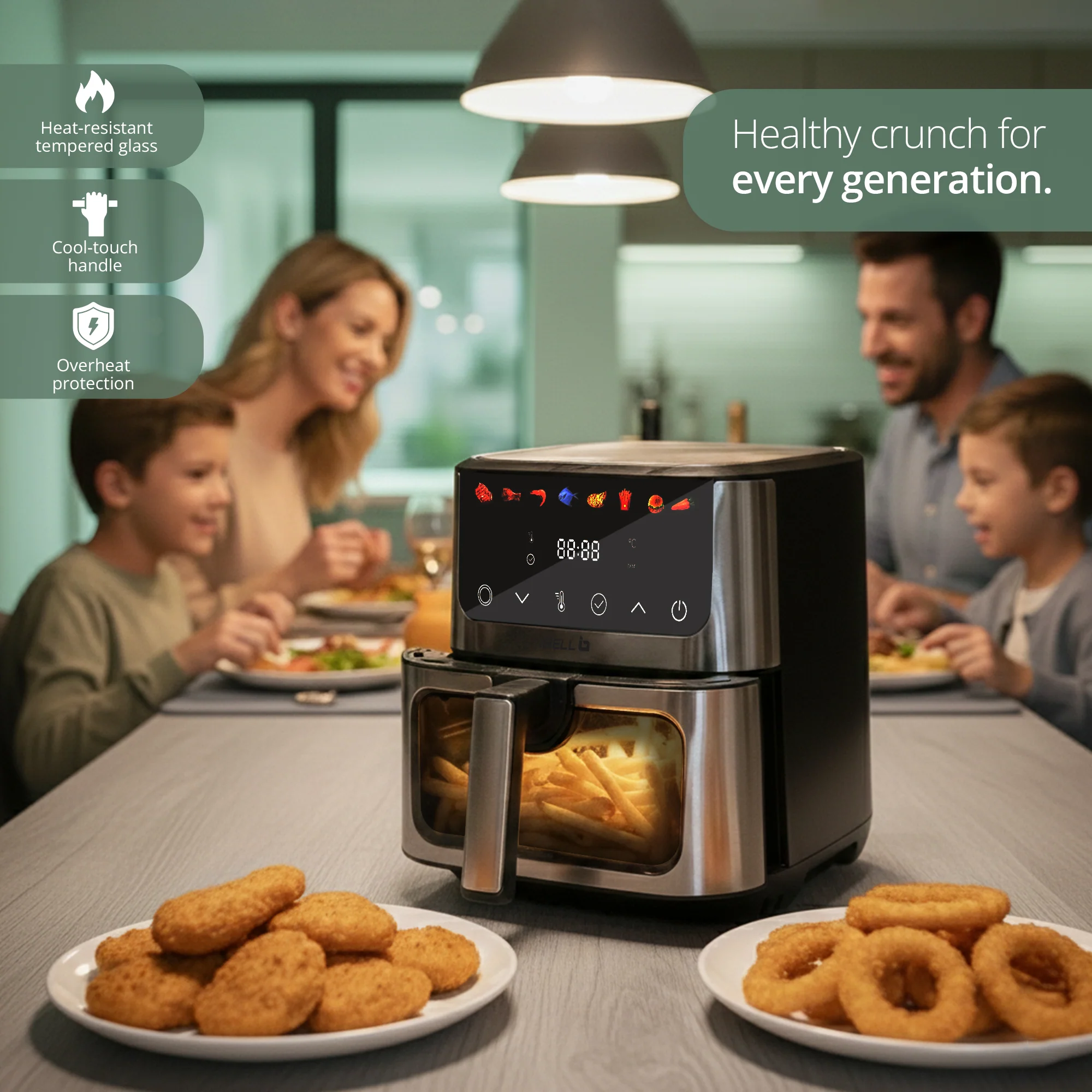 IBELL AEROFry 650 Digital Air Fryer 6.5L, 1600W | Touch Control, 8 Presets, Oil-Free Cooking (Black) - Image 4