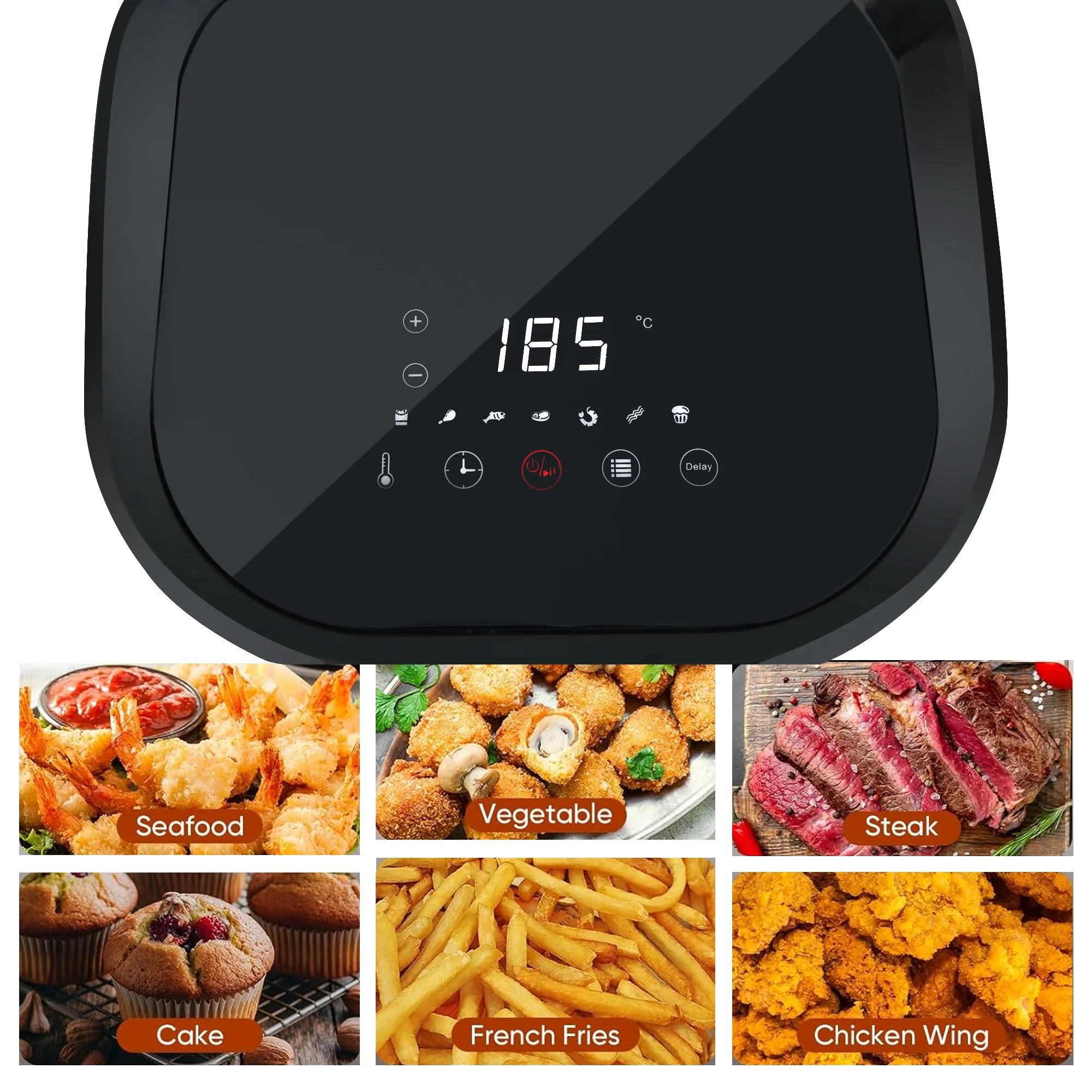 iBELL AEROFRY420DM Air Fryer 4.2 Litre - 1500W with Multiple Cooking Options, Dishwasher Safe, Non-stick Coating & Adjustable Temperature Control (Black) - Image 4