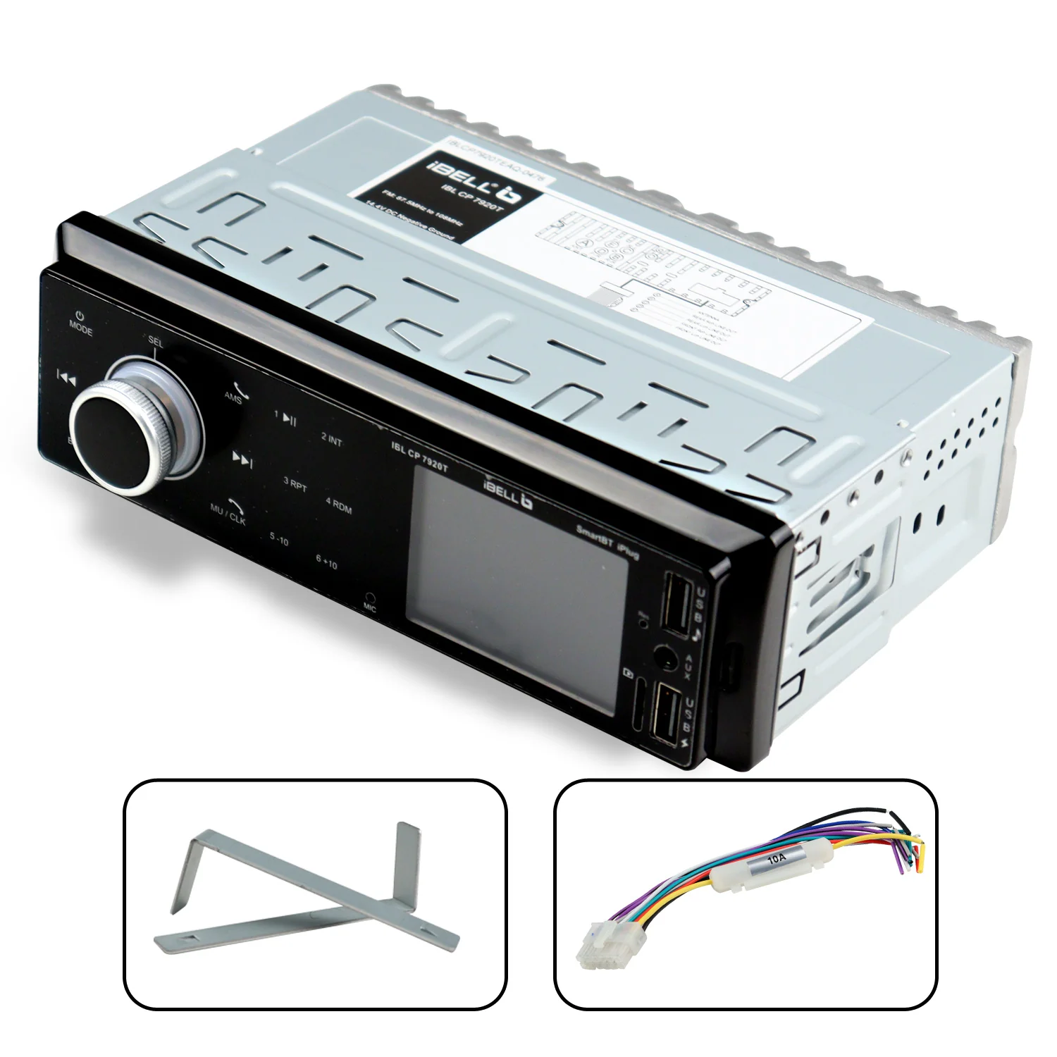 IBELL CP7920T Car Audio System, Bluetooth, Dual USB, AUX, SD Card, FM Radio, 140W Car Audio Player, LCD Display,1 DIN Music System, Voice Assistant (Black) - Image 3