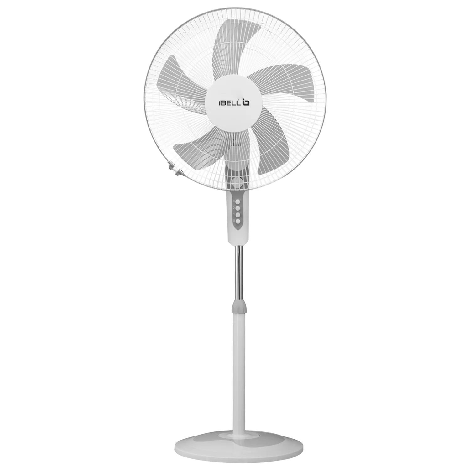 IBELL CHROME10 Pedestal Fan with Timer, 5 Leaf, 406mm, High Speed Motor (White) - Image 2