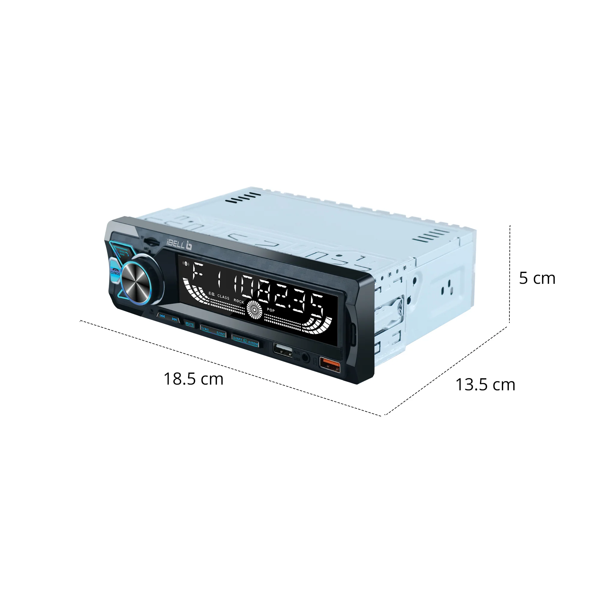 IBELL DXP 650 Car Audio System with Bluetooth, FM, Dual USB, AUX, SD Card, LCD Display Remote Control Car Audio Player - Image 4