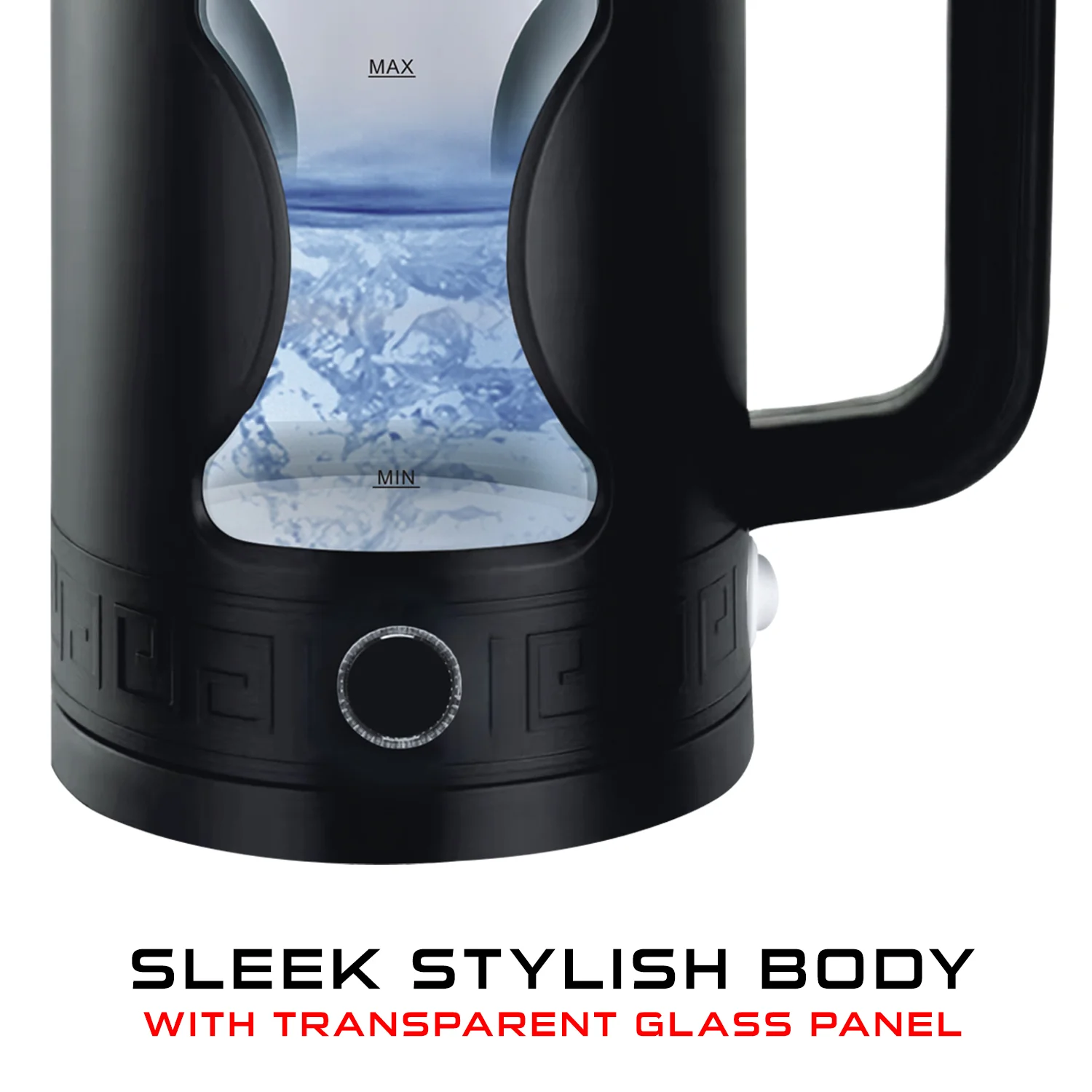 iBELL Gekb17M Black Glass Electric Kettle, Glass Kettle, 1500 Watts, 1.7 Litres, With Led Light, Tempered Glass, Auto Cut Off Function, 360 Degree Rotating Base, Black - Image 4