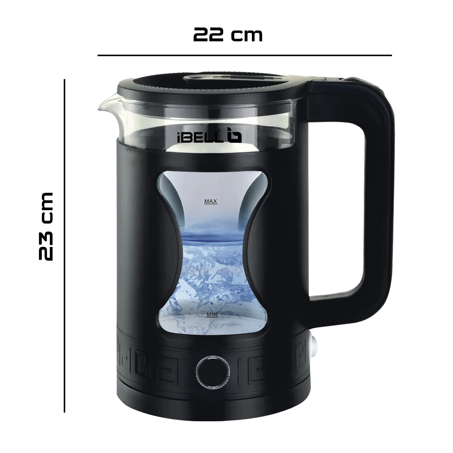 iBELL Gekb17M Black Glass Electric Kettle, Glass Kettle, 1500 Watts, 1.7 Litres, With Led Light, Tempered Glass, Auto Cut Off Function, 360 Degree Rotating Base, Black - Image 5