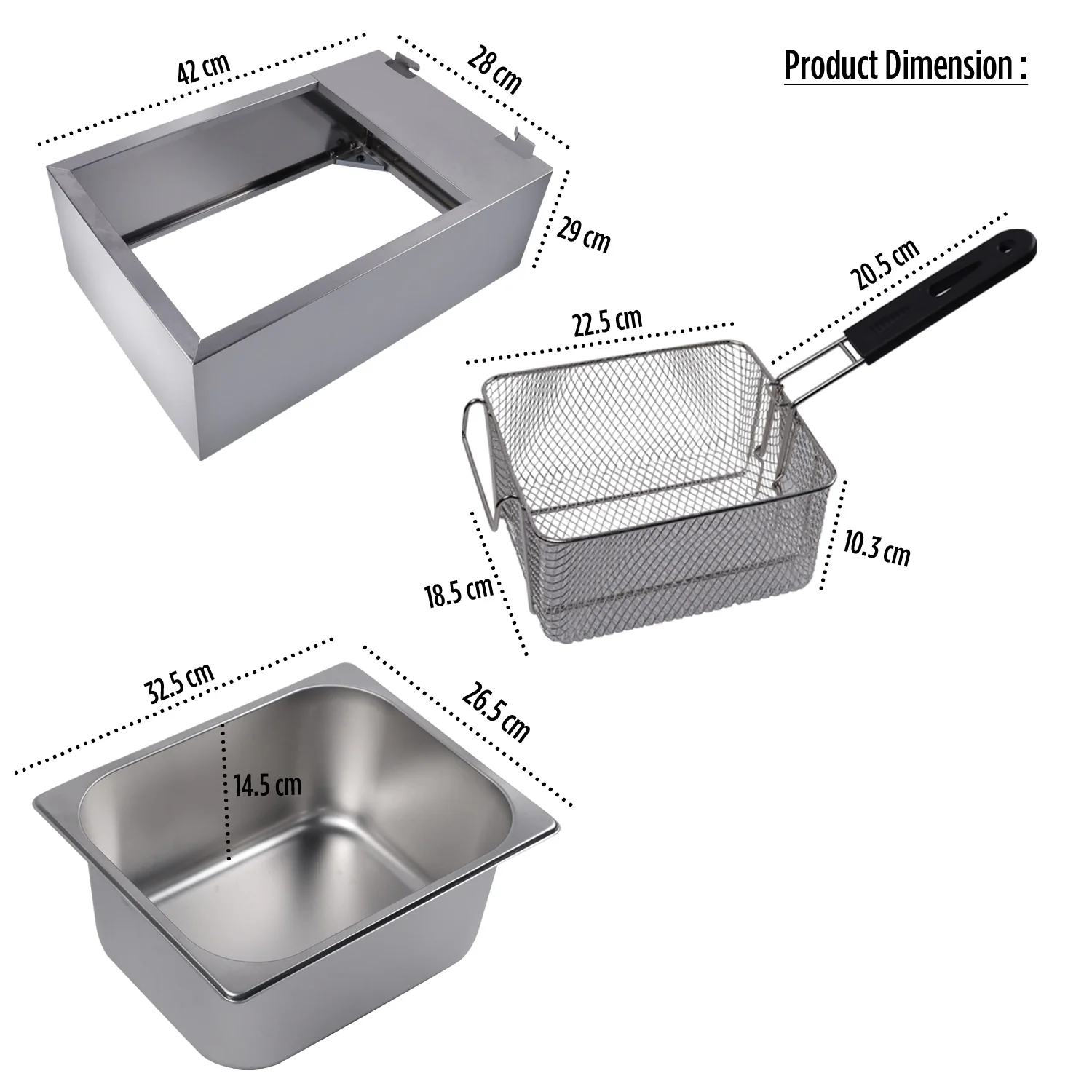 iBELL DF610M Electric Deep Fryer 6 Litre Stainless Steel 2500W with Variable Temperature Control, Silver - Image 4