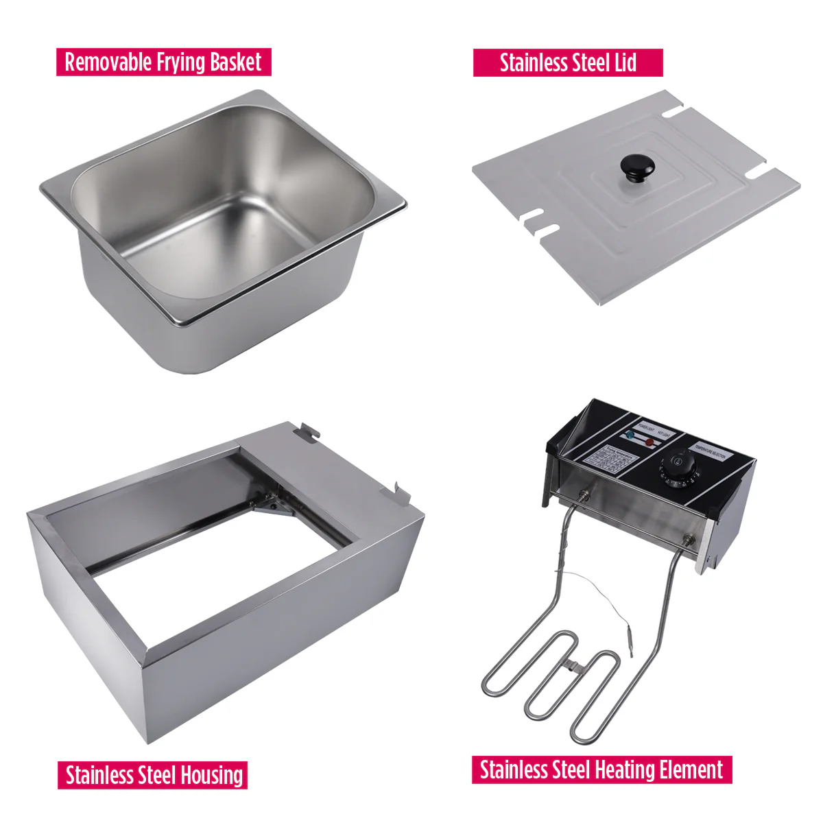 iBELL DF610M Electric Deep Fryer 6 Litre Stainless Steel 2500W with Variable Temperature Control, Silver - Image 6