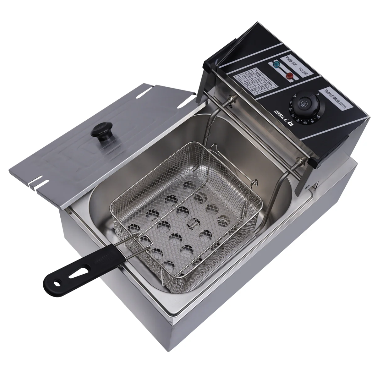 iBELL DF610M Electric Deep Fryer 6 Litre Stainless Steel 2500W with Variable Temperature Control, Silver - Image 7