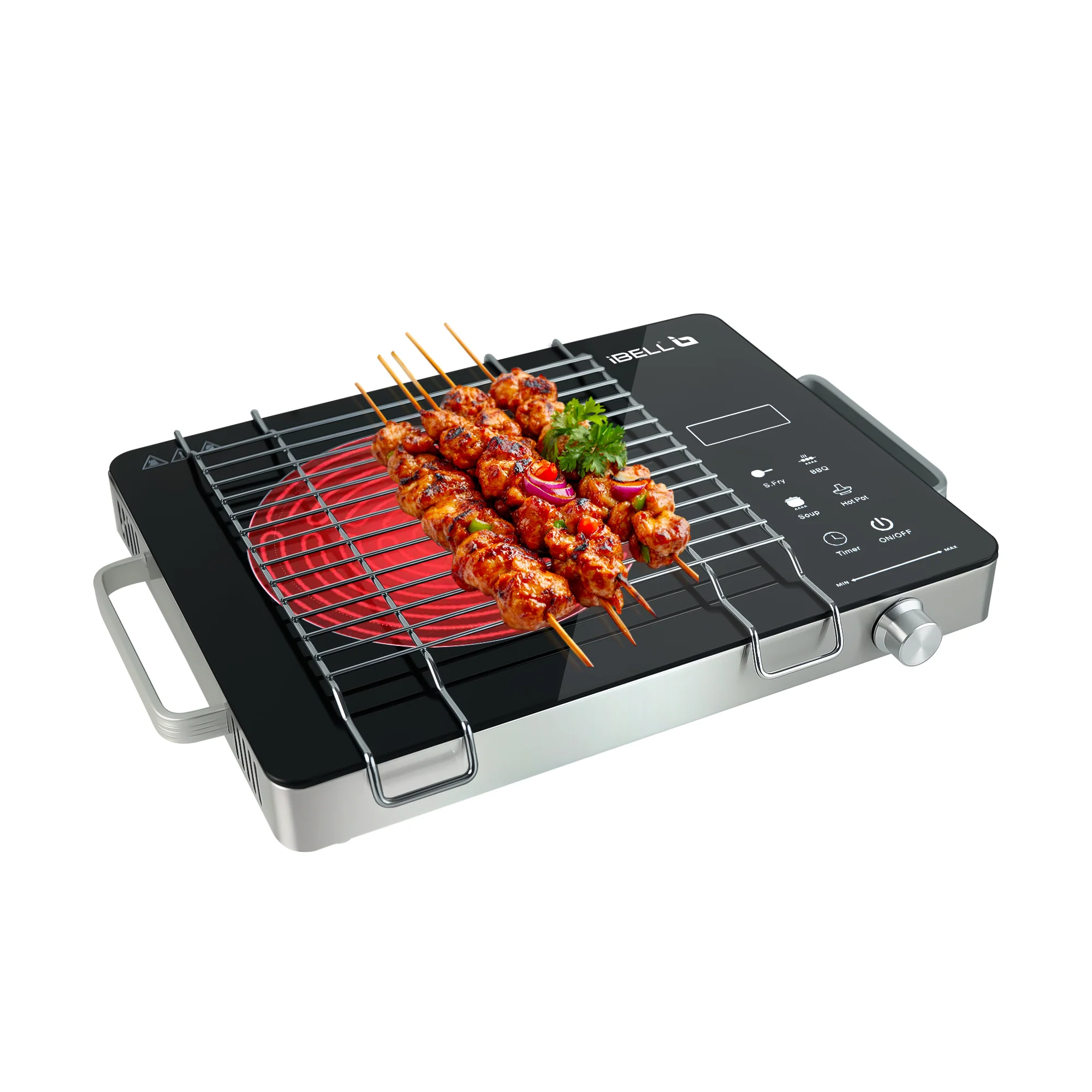 iBELL IBL CROWN 22 Infrared Induction Cooktop – 2000W, Temperature Control, Touch Panel, High Energy Efficient, Strong Handle, Compatible with all Cookwares (Black)