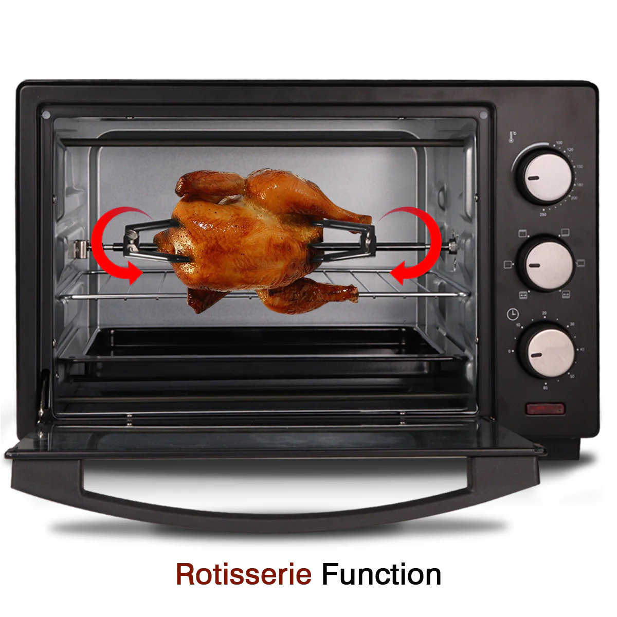 iBELL IBLEO25LG 25 Liters Electric Oven Toaster Grill Otg With Rotisserie, Black, 1600 Watts - Image 3