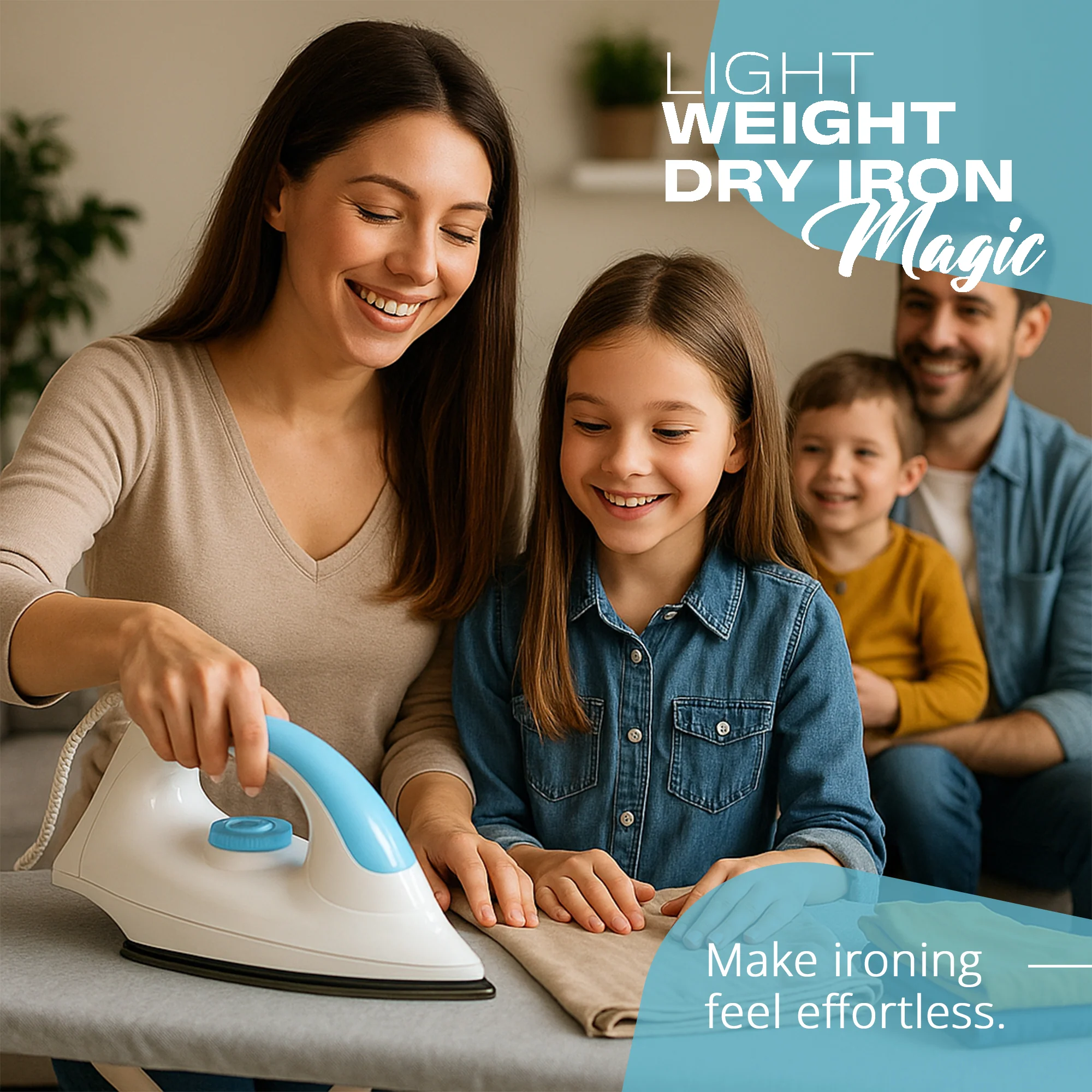 IBELL MAGIC 1000 Watts Dry Iron for Clothes with 3 Years Warranty, Non-Stick Soleplate, Adjustable Temperature Control, Shock Proof Body, Pilot Lamp Indicator, Compact and Lightweight Design