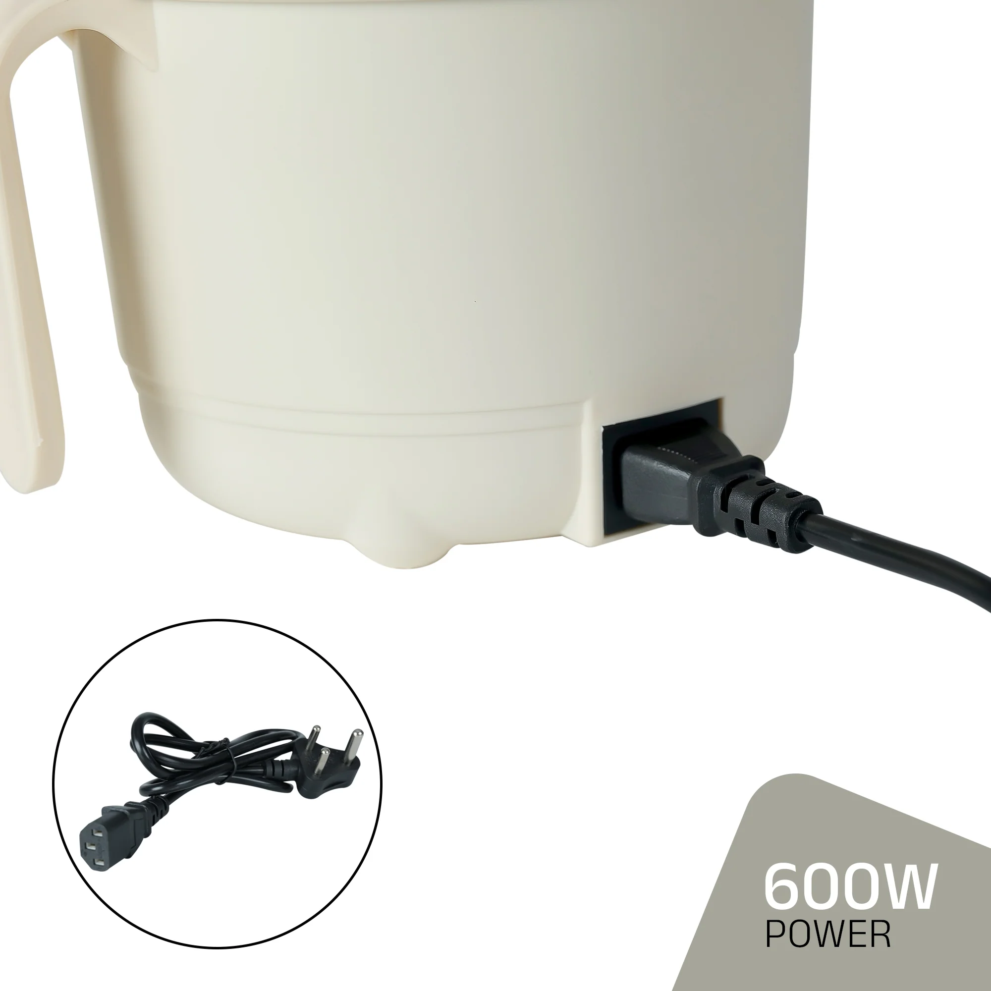 IBELL MPK150PM Multipurpose Electric Kettle, 1.5 Litre, 600W, 2 Cooking Pots & Egg Boiler, Temperature Control, For boiling Water, Egg, Stainless Steel Body (White) - Image 8