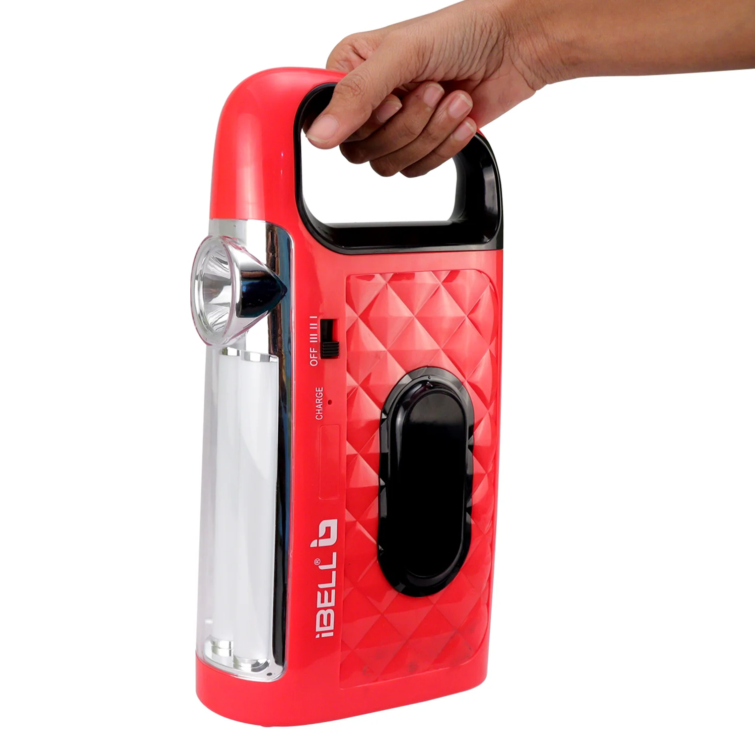 IBELL El8428Sl 2-in-1 Emergency Light, High Lumen Rechargeable with Flashlight/Torch, 15W Led Hand Lamp, 3 Light Modes (Red) - Image 4
