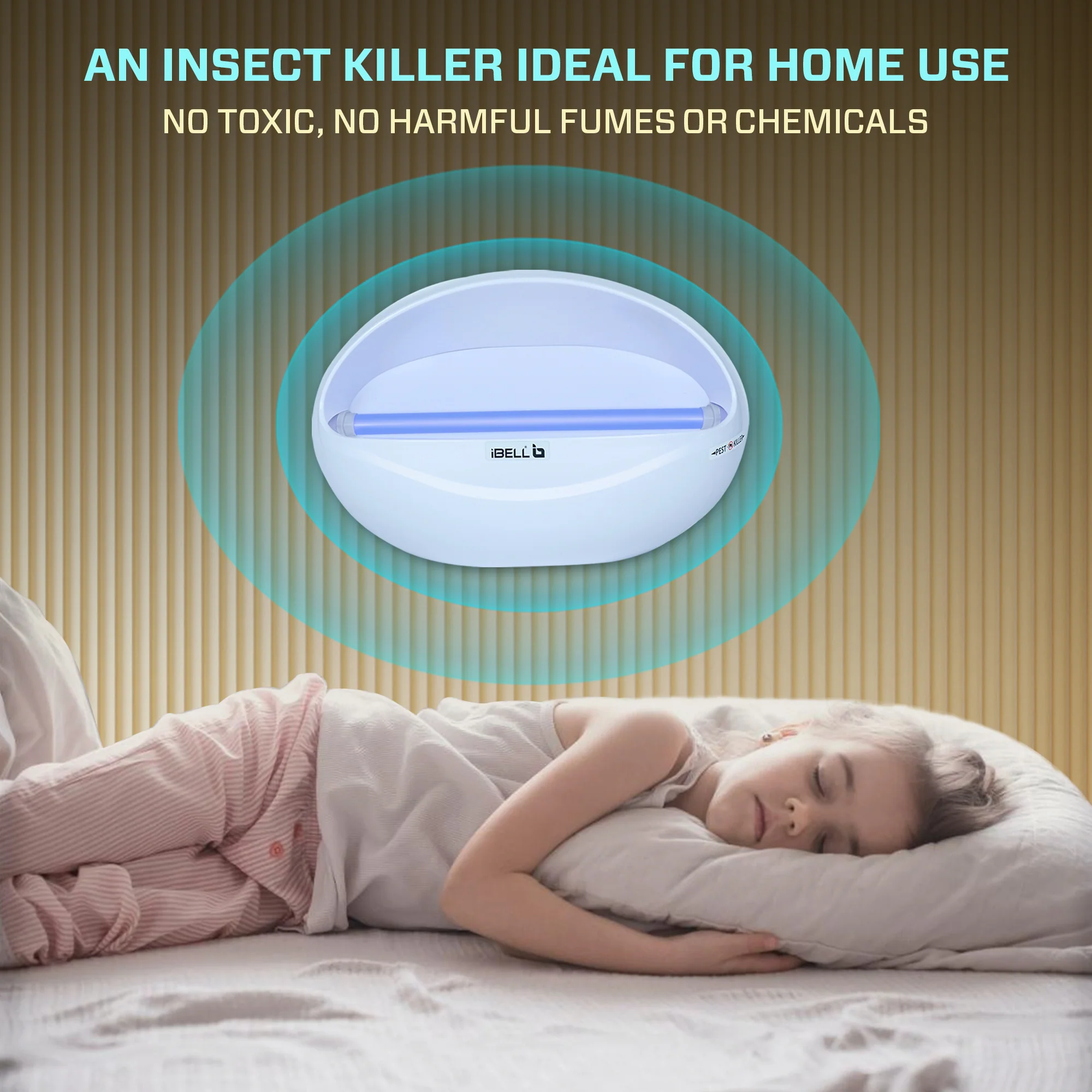 iBELL P100IK LED Fly Catcher & Insect Killer Machine with Sticky Trap, No Side Effects, Compact and Stylish Design for Home, Office and Restaurant (White) - Image 6