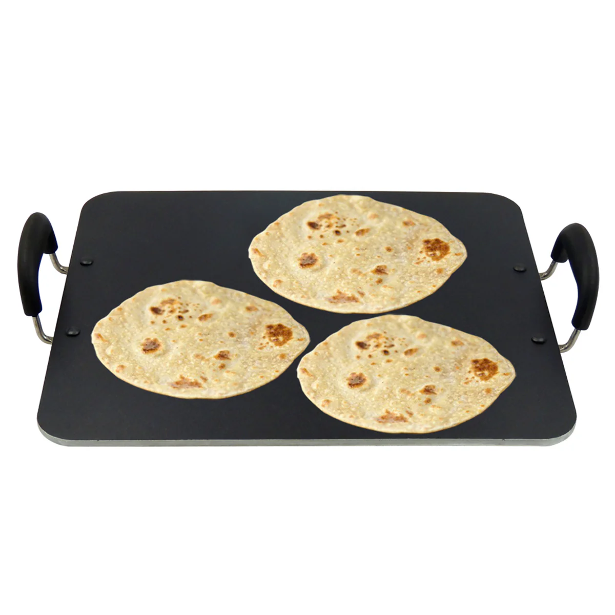 IBELL PT3833 Non Stick Tawa, Dosa Roti Chapati Pathiri Tawa, Large Rectangular Aluminium Body, 38cm x 33cm with 5mm Thickness (Black) - Image 2