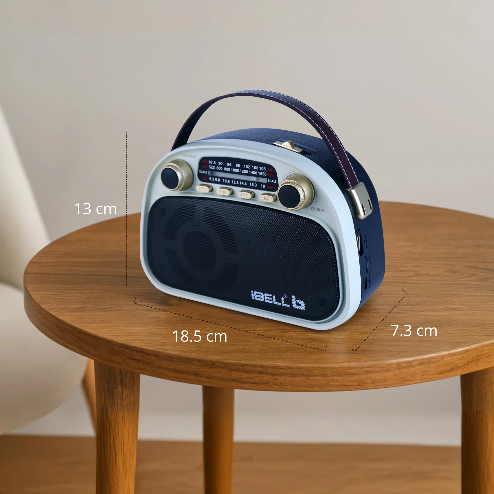 IBELL RHYTHM800 BT Portable FM Radio with Bluetooth Speaker, USB, SD Slot, MP3 Player, Rechargable Battery, Telescopic Antenna & Dynamic Speaker, 3 Band (Black) - Image 5
