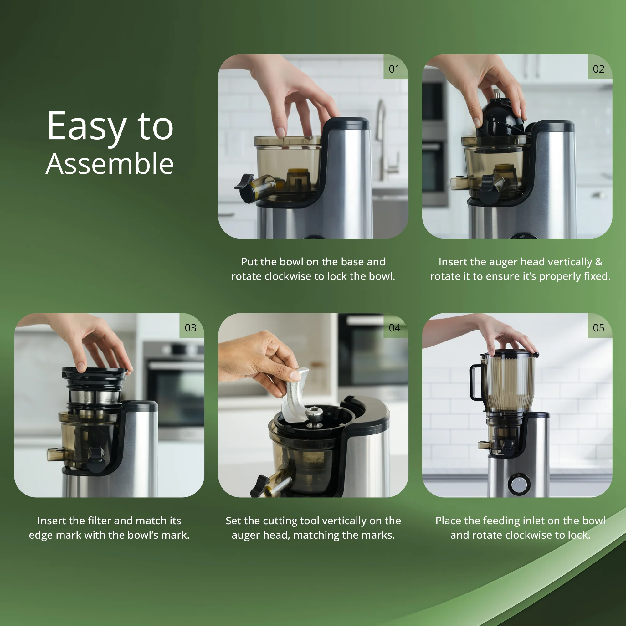 iBELL Slow Fusion 1300 Whole Fruit Cold Press Slow Juicer | 13 cm Wide Mouth | 300W Slow Juicer for Fruits, Vegetables, Nut Milk | High Juice Yield, Low Noise, Easy Clean 10 -Year Warranty - Image 4