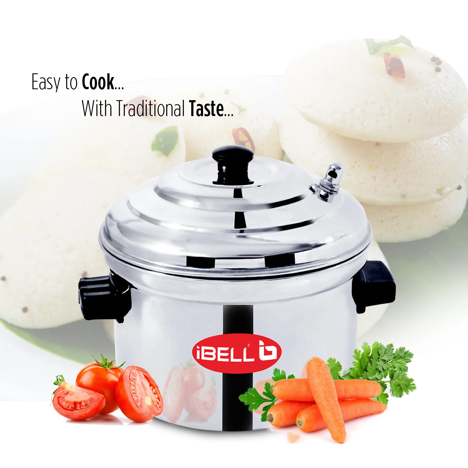iBELL Stainless Steel Idly Cooker, Induction and Gas Stove Compatible Idli Maker (Silver; 16 Idlies) 4-Plates - Image 3