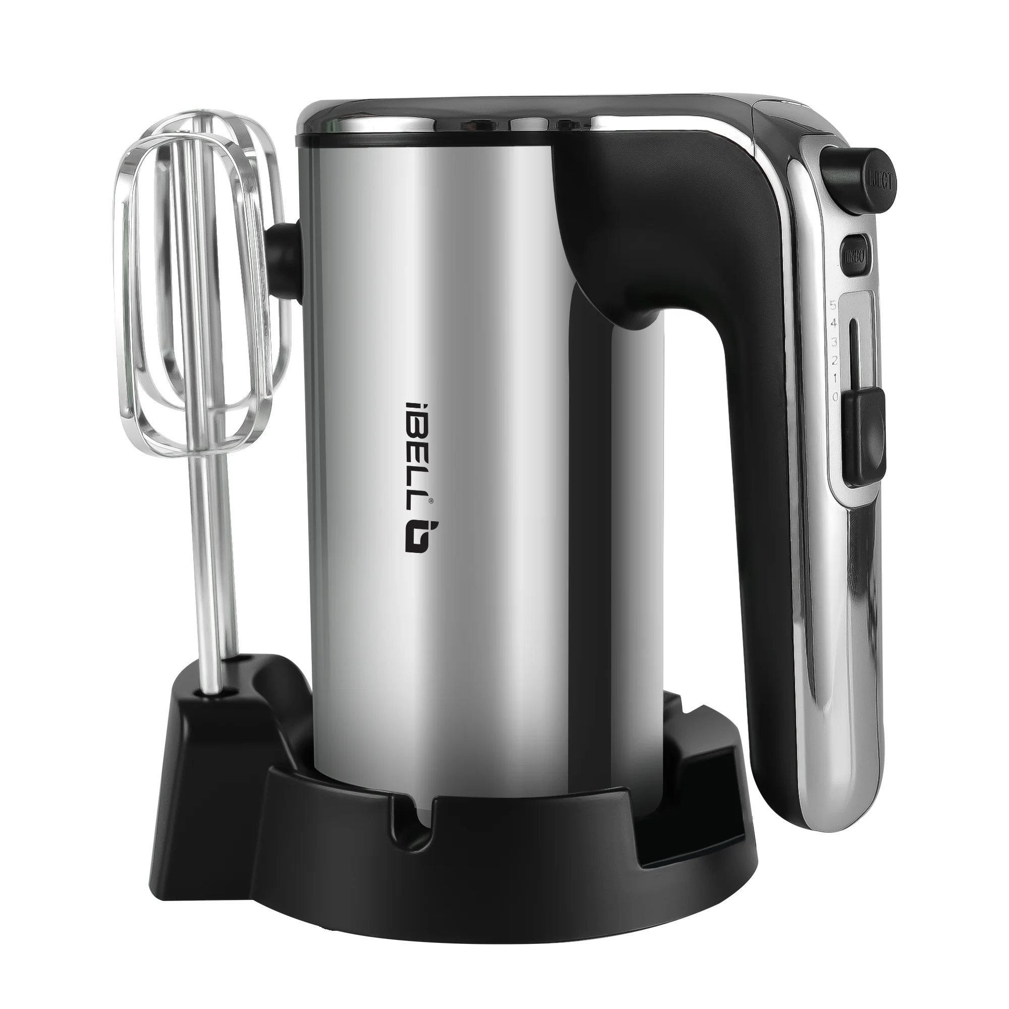 IBELL Plastic WHISK400 Electric Hand Mixer, 400W, Blender, Detachable Beaters & Dough Hooks, With Turbo Button 5 Speed Settings(Silver). - Image 2