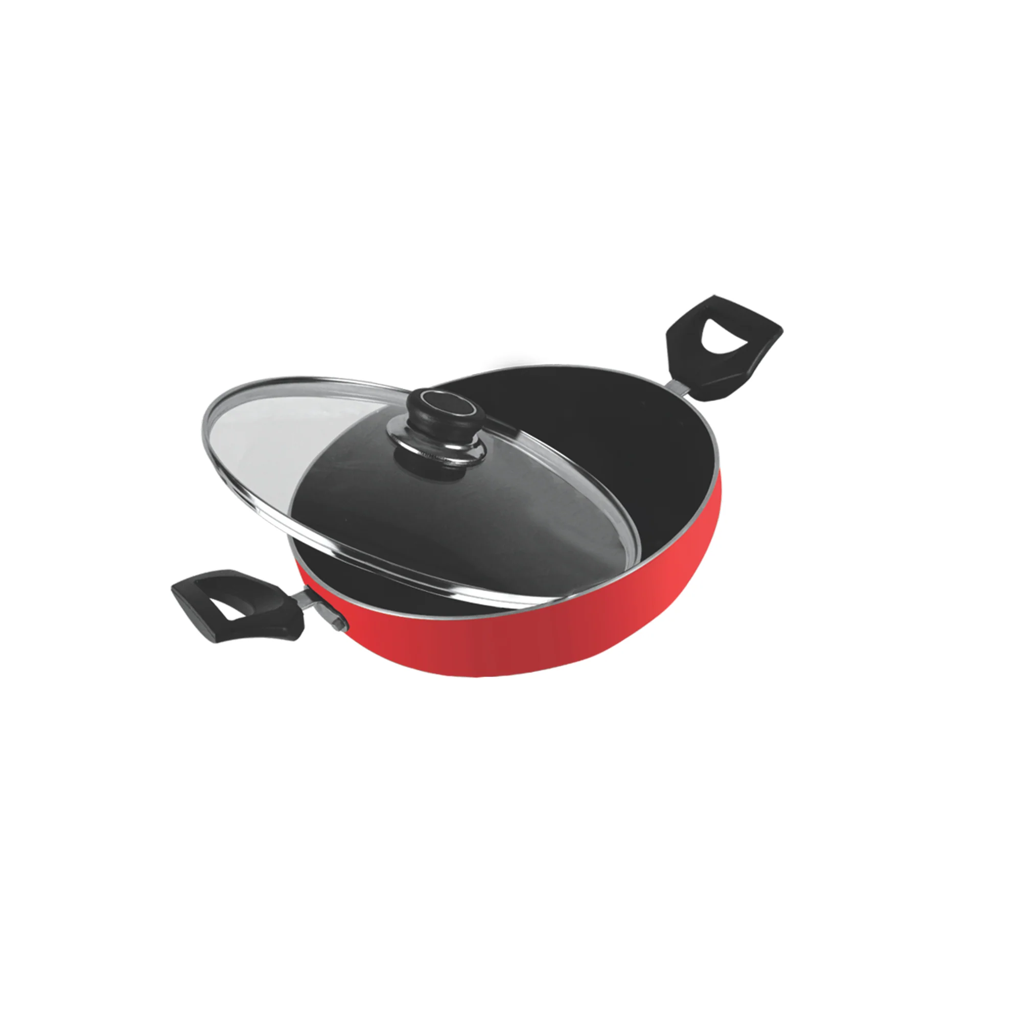VBT VBT-K240 Non Stick Kadai 24cm Glass Lid – Gas Compatible, PFOA Free